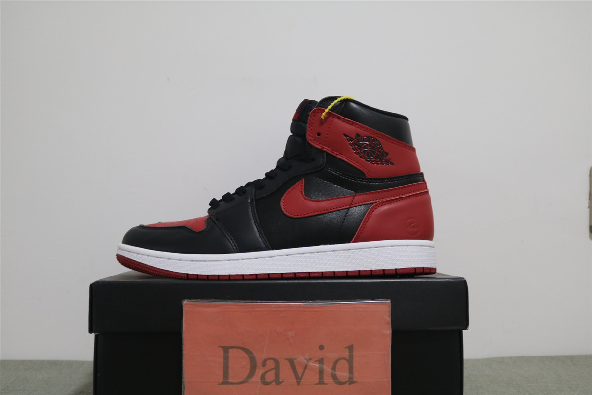 Authentic Fragment X Air Jordan 1 Bred