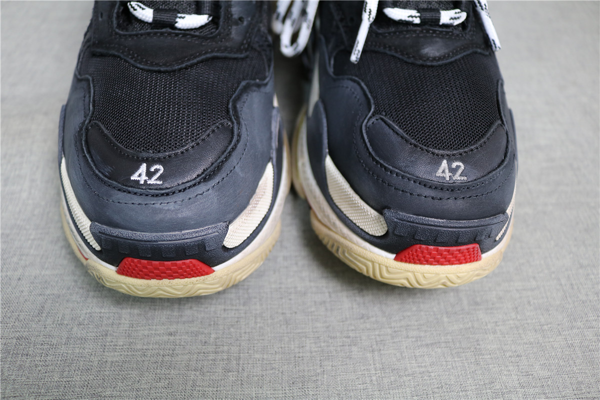 Nib Balenciaga Black/Red Triple S Trainer Sneakers
