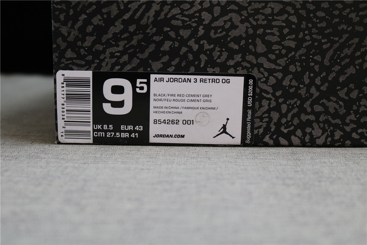2nd Jordan 3 Retro Black Cement (2018)