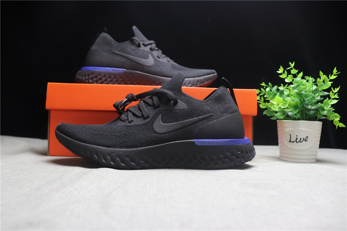 Nike Epic React Flyknit Black Racer Blue