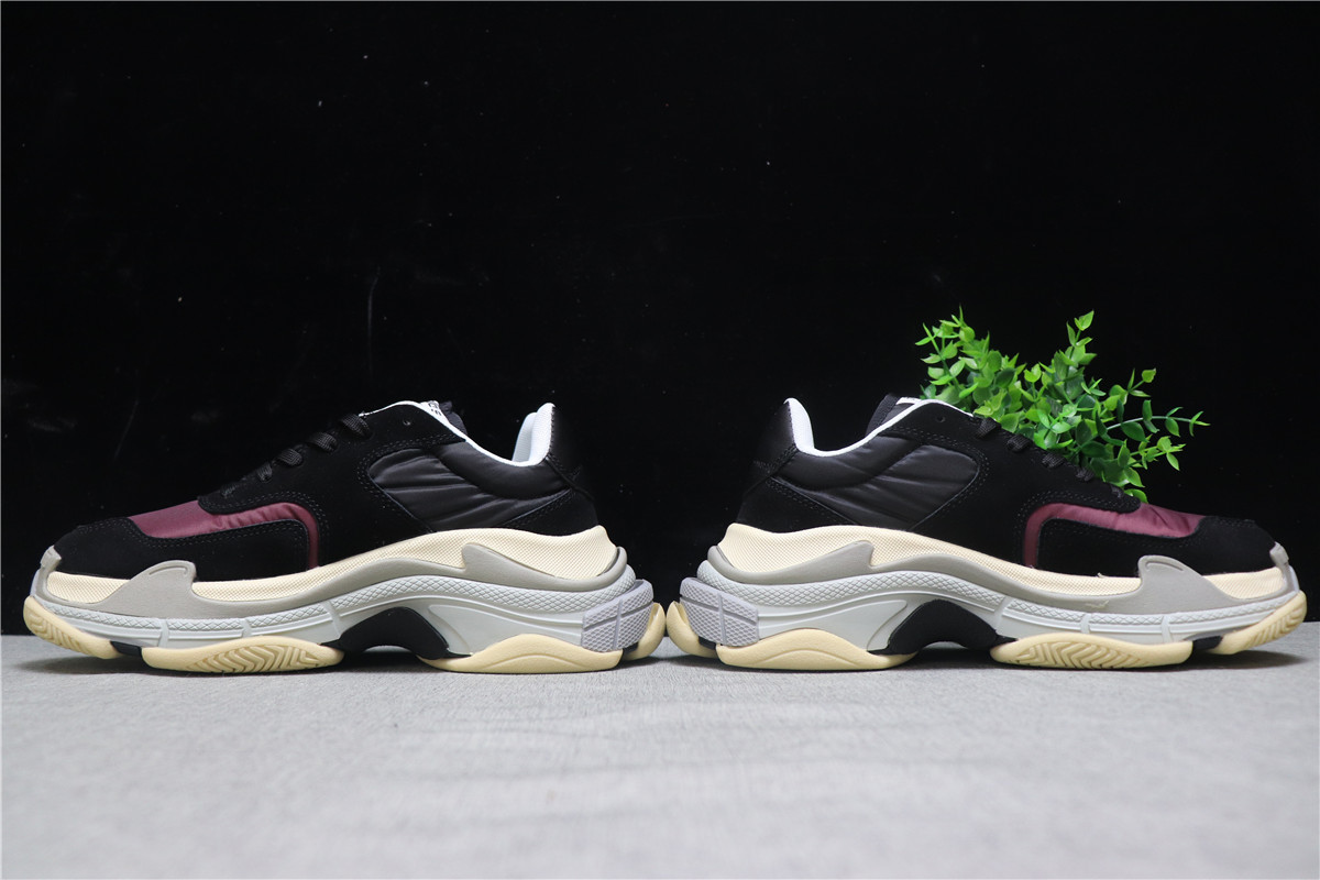 Belenciaga Triple S Black Burgundy