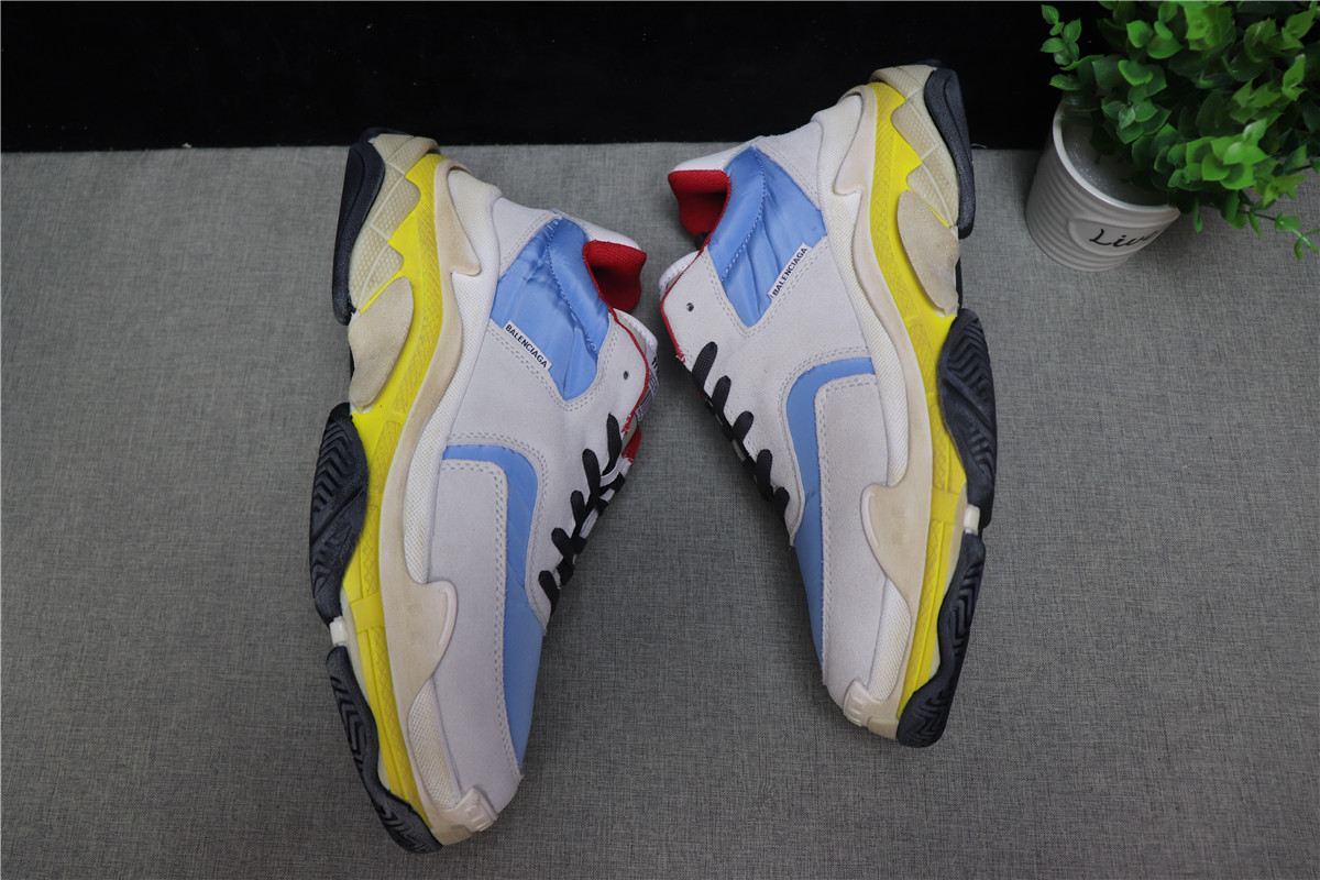 Belenciaga Triple S Blue Grey Yellow