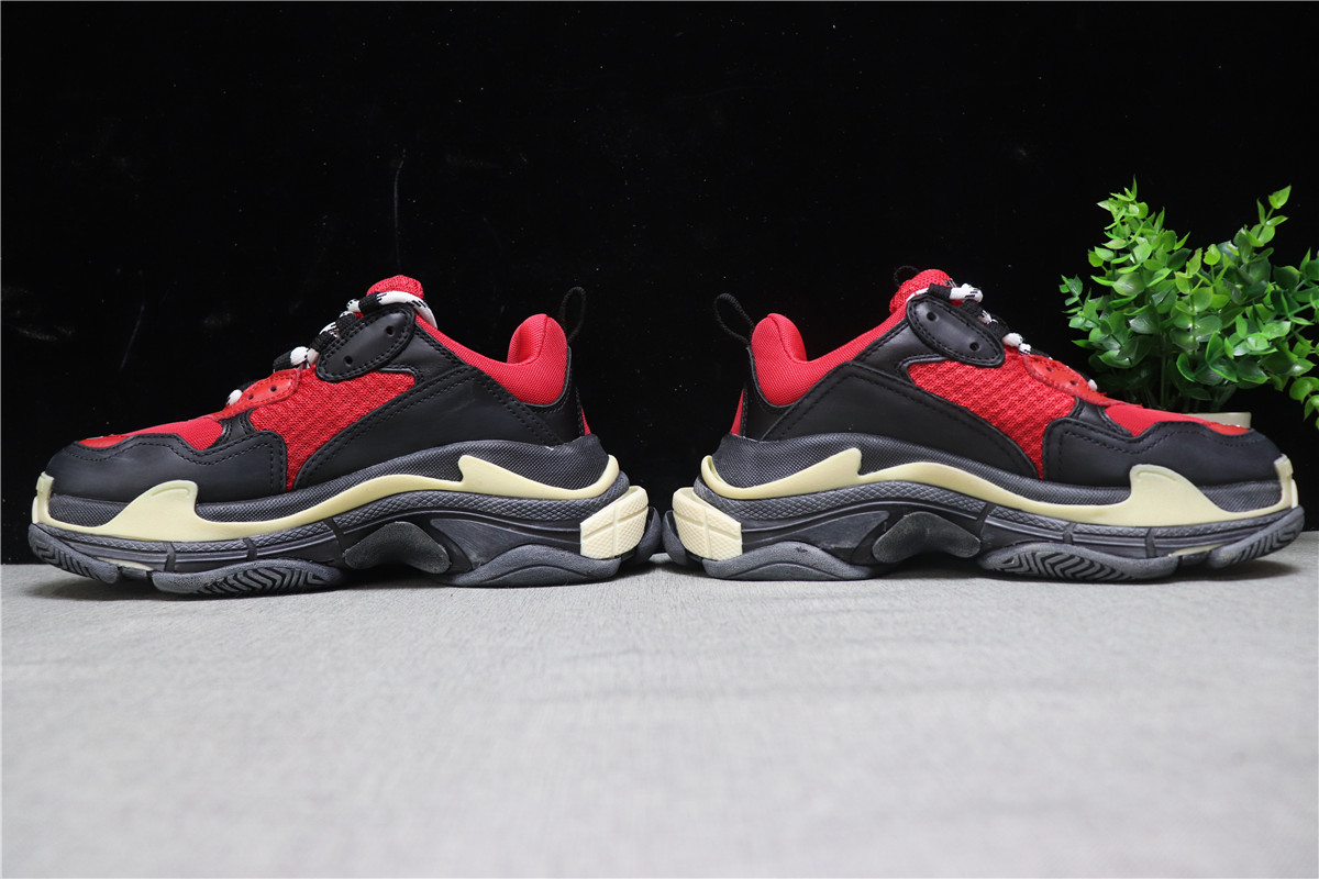 Balenciaga Triple S Red Black (Pre-distressed)