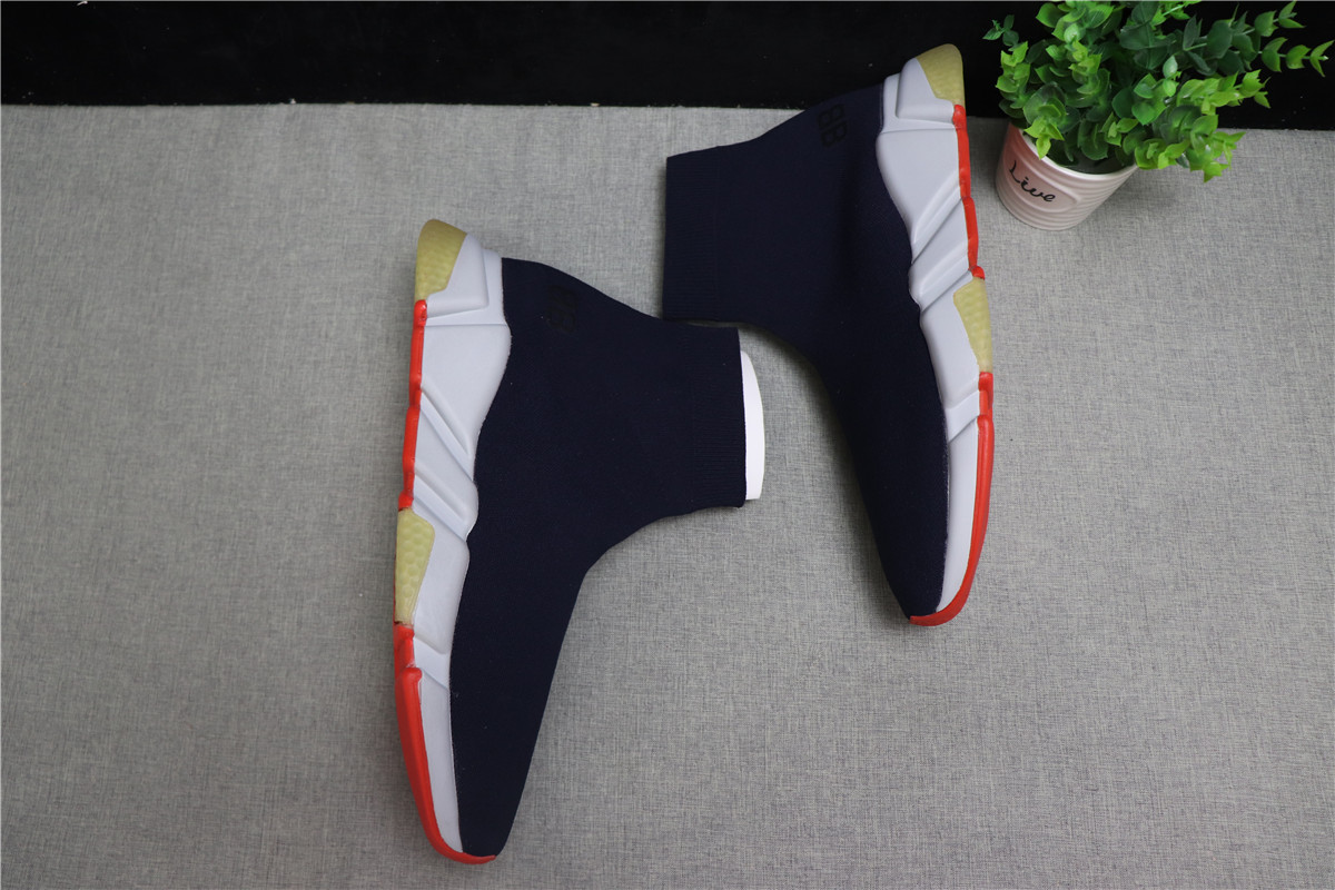 Balenciaga Speed Sock Dark Blue Red