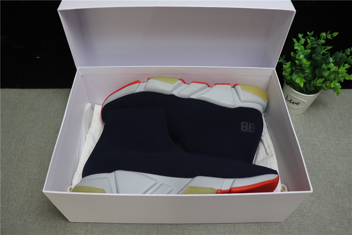 Balenciaga Speed Sock Dark Blue Red