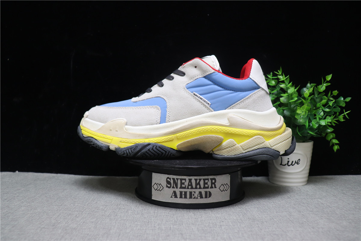 Belenciaga Triple S Blue Grey Yellow