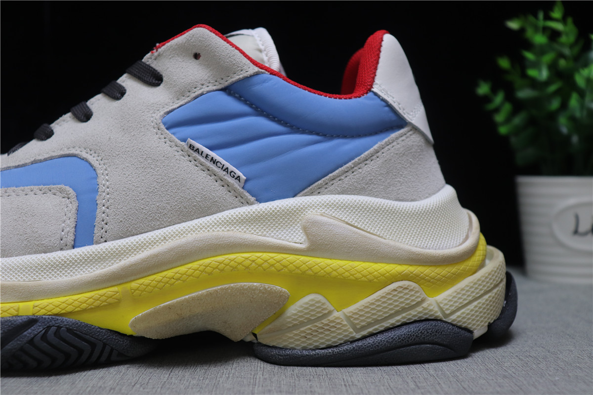 Belenciaga Triple S Blue Grey Yellow