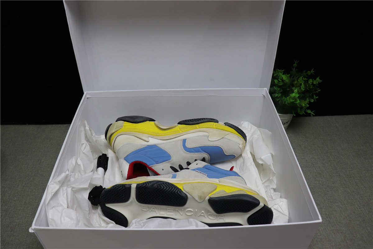 Belenciaga Triple S Blue Grey Yellow