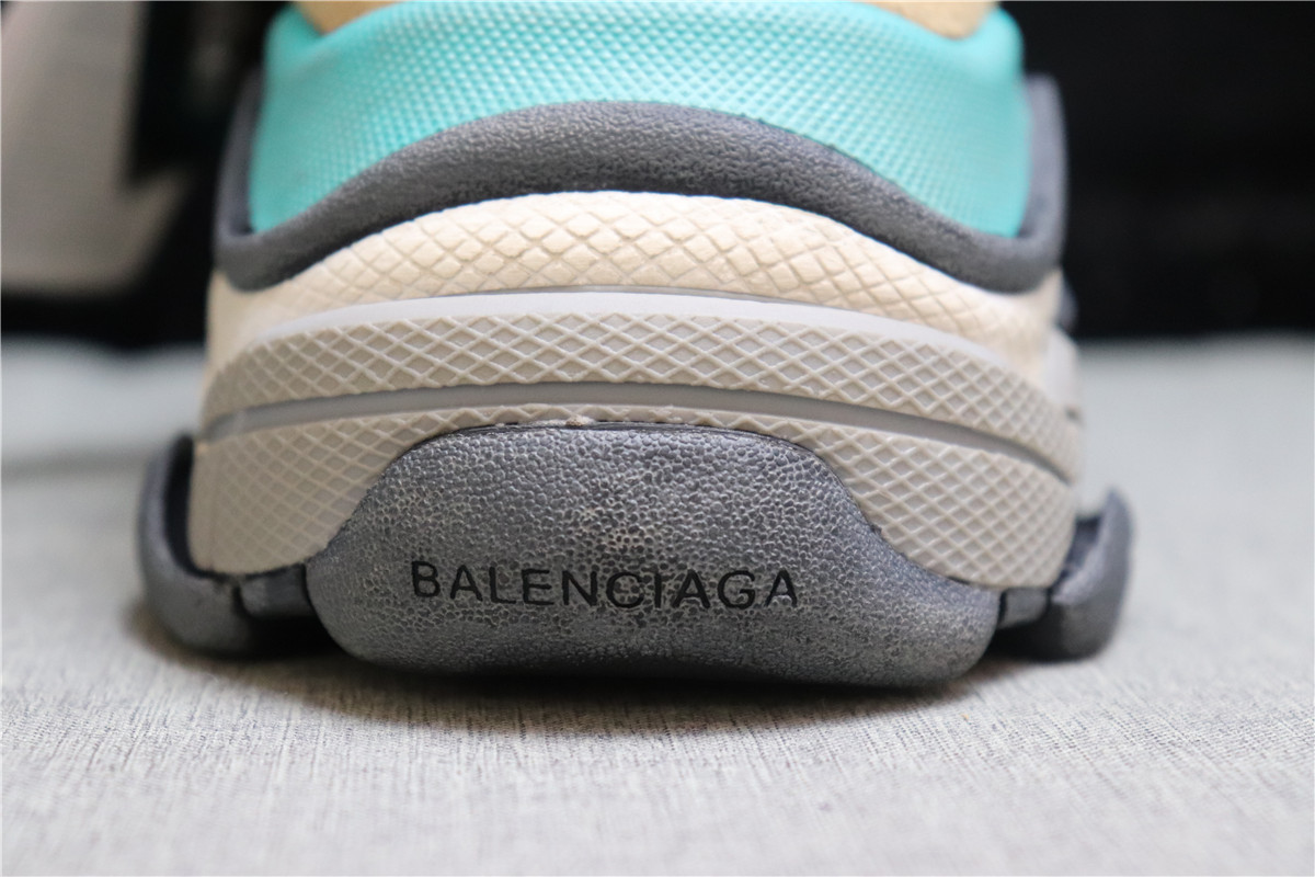 Balenciaga Blue Brown Triple S Trainer Sneakers