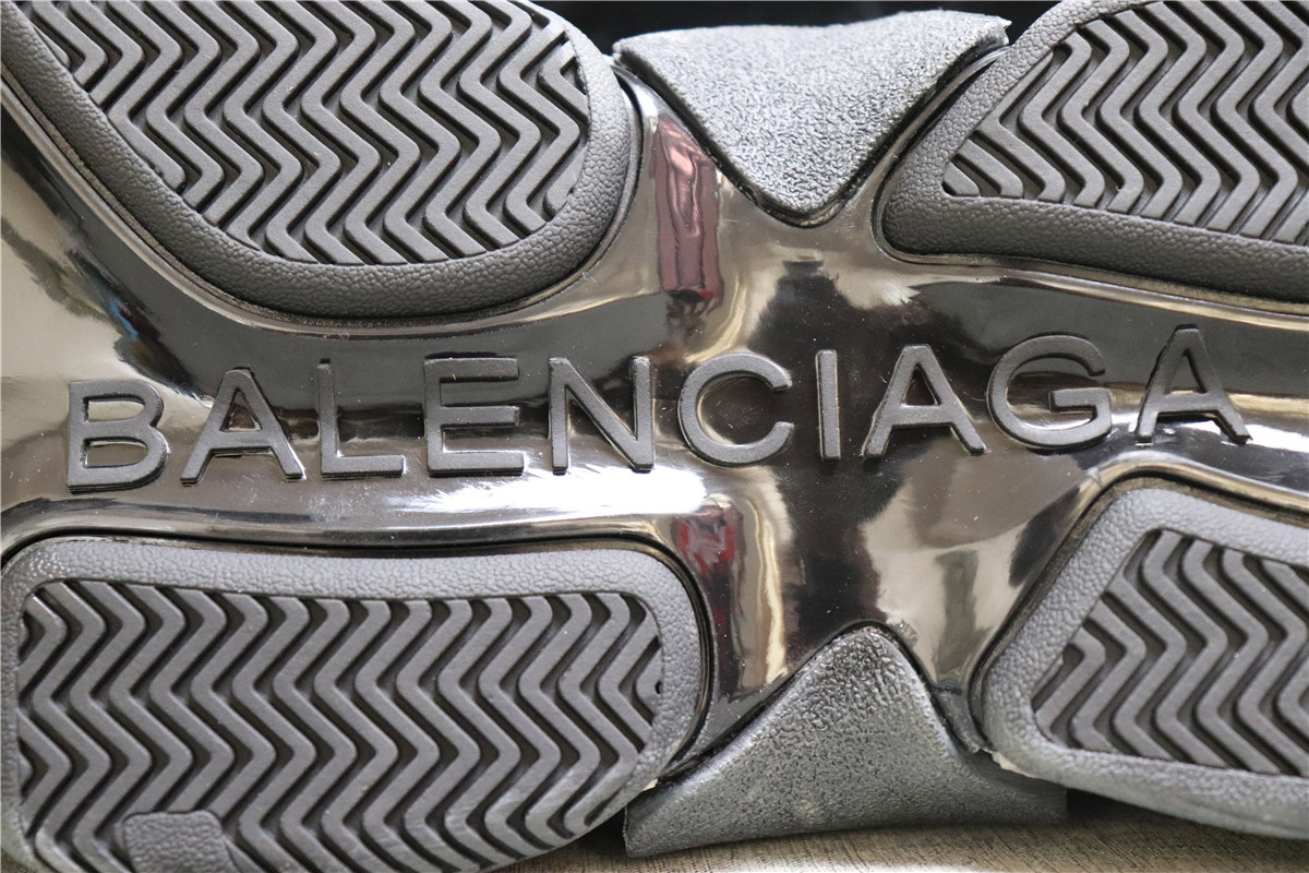 Balenciaga Blue Brown Triple S Trainer Sneakers