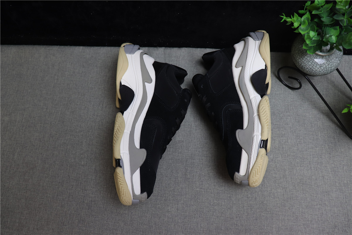 Balenciaga Triple S Trainer Sneakers Black White Grey