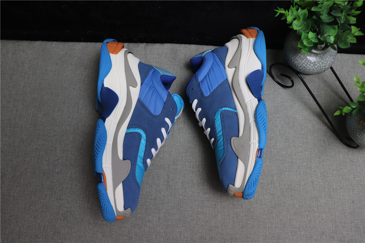 Balenciaga Triple S Trainer Sneakers Blue Orange