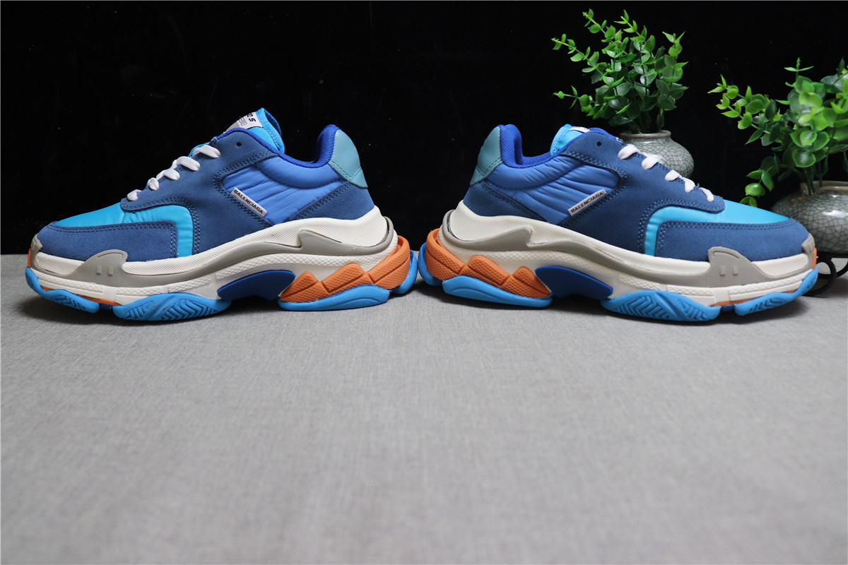Balenciaga Triple S Trainer Sneakers Blue Orange