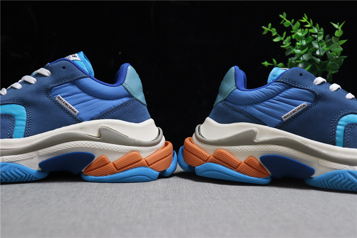 Balenciaga Triple S Trainer Sneakers Blue Orange