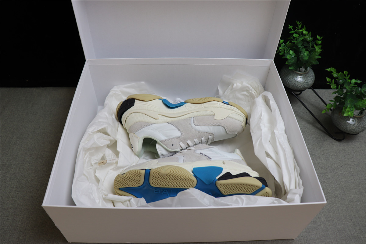 Balenciaga Triple S White Suede