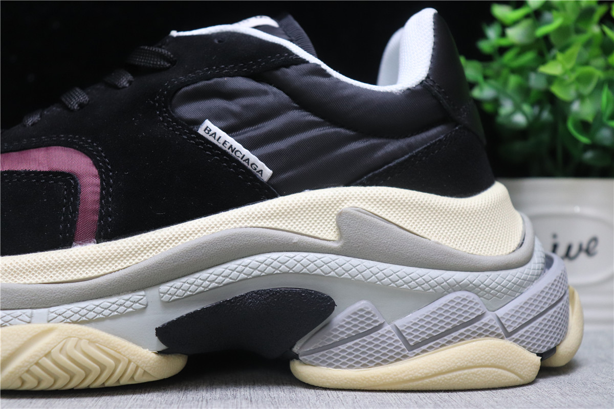 Balenciag Triple S Black Burgundy