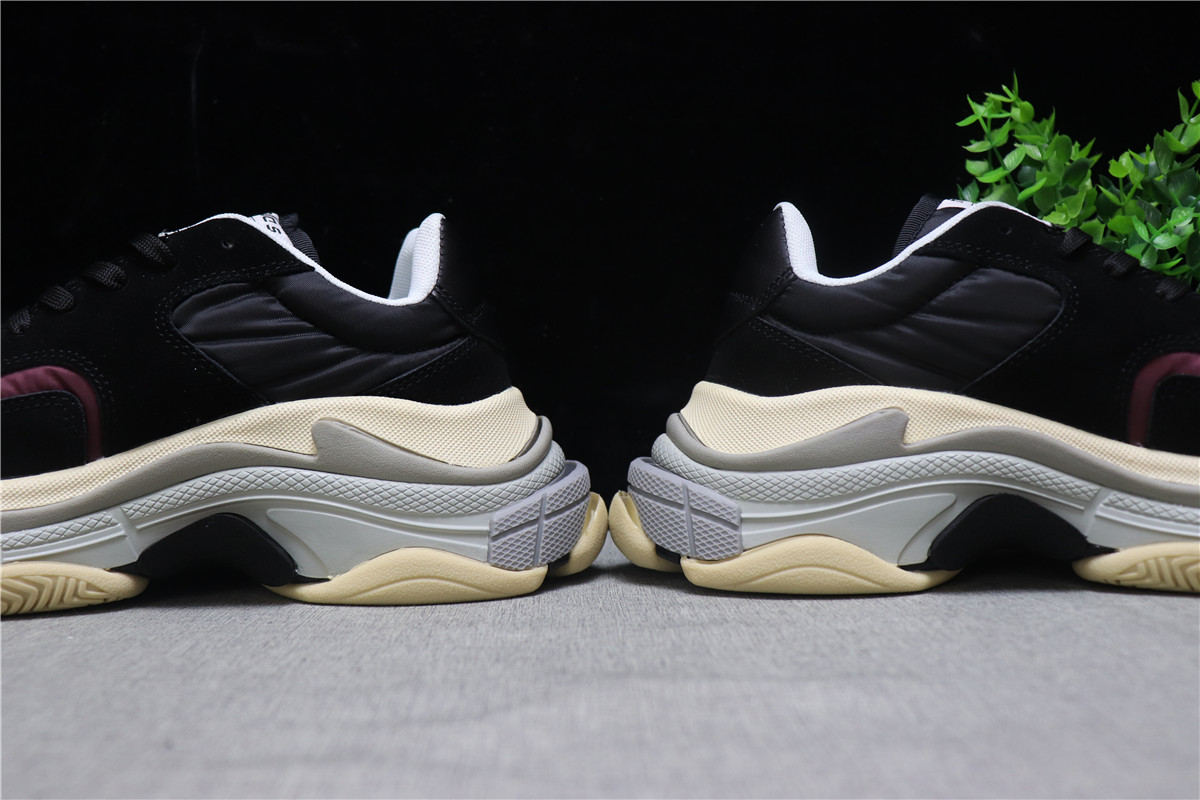 Balenciag Triple S Black Burgundy