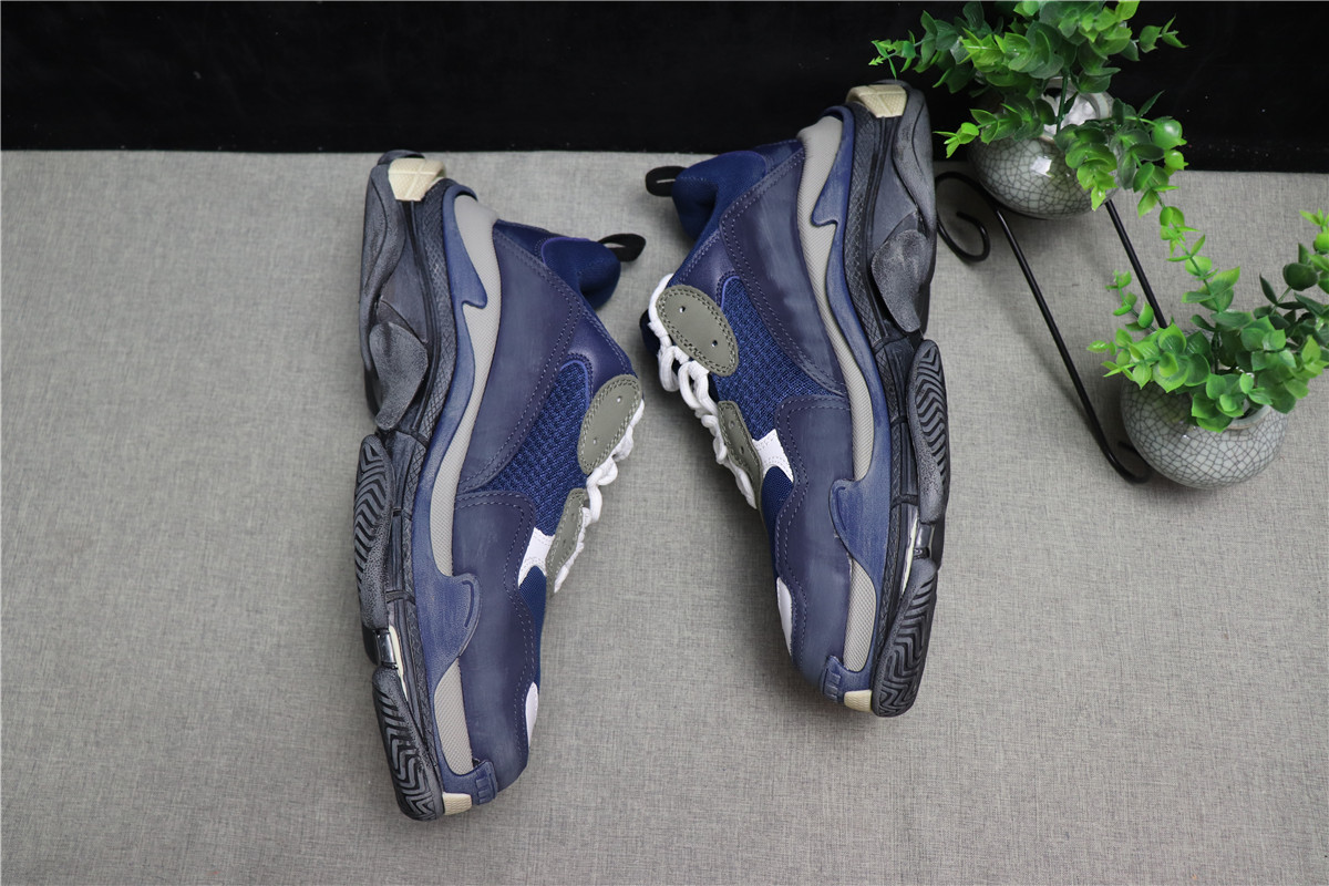 Balenciaga Blue/Purple Triple S Trainer Sneakers