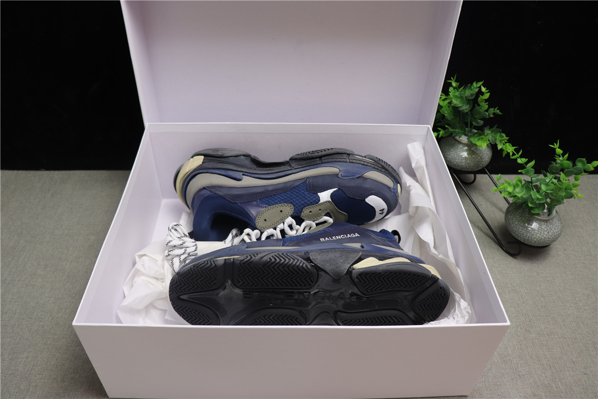 Balenciaga Blue/Purple Triple S Trainer Sneakers