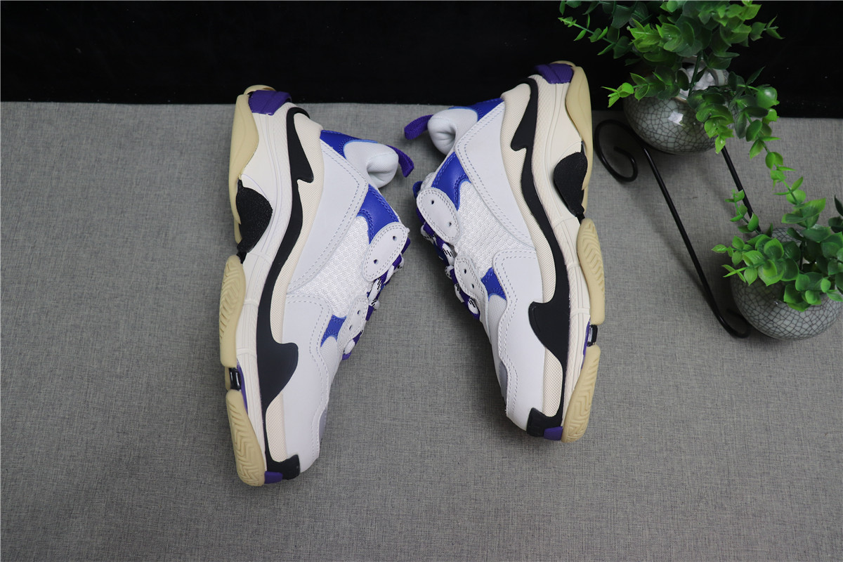 Balenciaga Triple S Trainer Sneakers White Purple