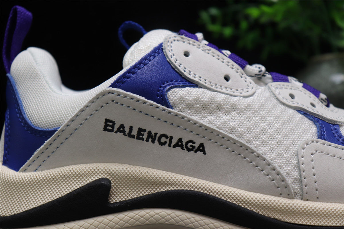 Balenciaga Triple S Trainer Sneakers White Purple