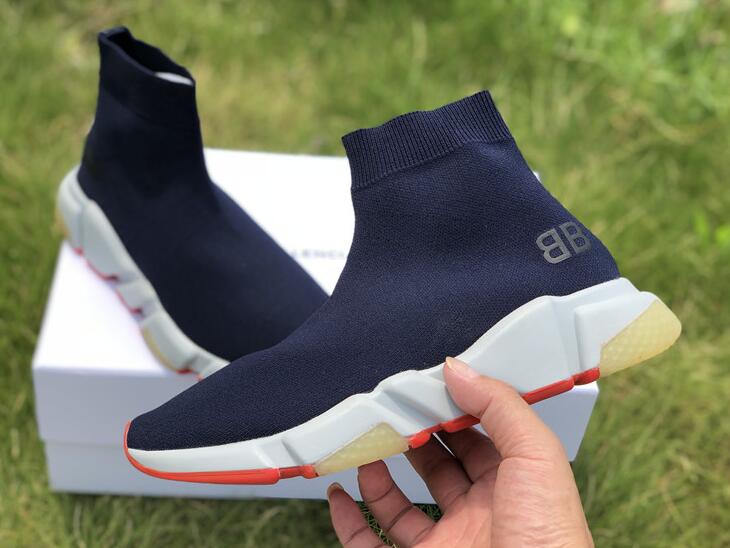 Balenciaga Speed Sock Dark Blue Red
