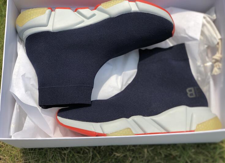 Balenciaga Speed Sock Dark Blue Red