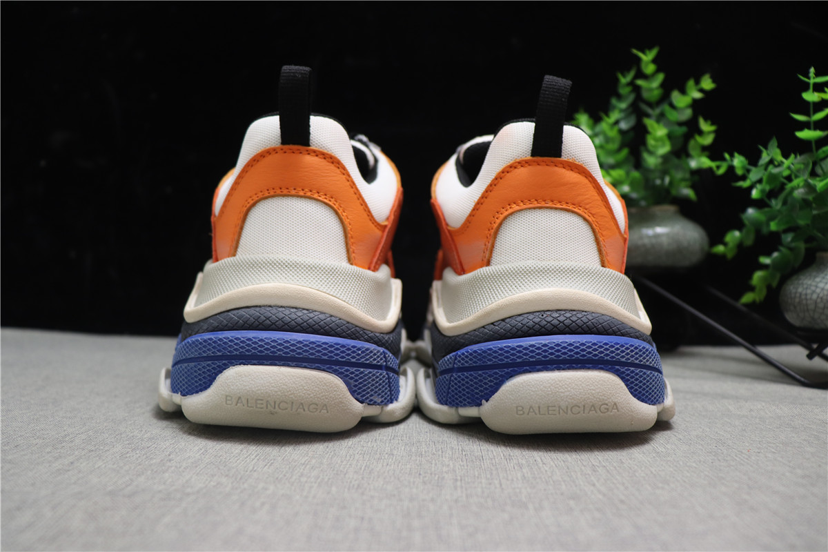 Balenciaga Orange Grey Triple S Trainer Sneakers