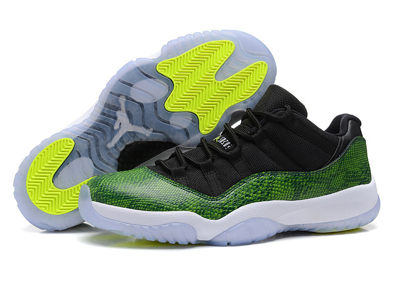 Authentic Air Jordan 11 Low Green Snakeskin