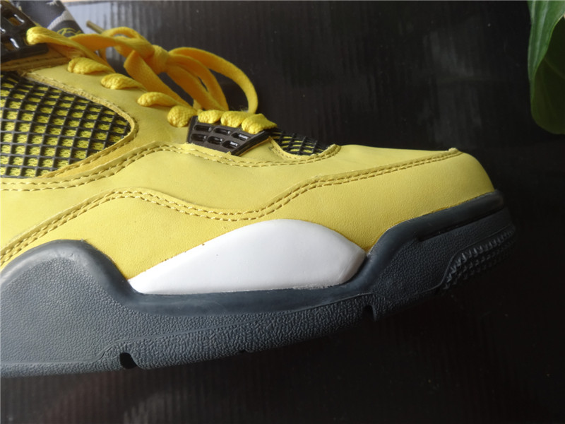 Authentic Air Jordan 4 (Iv) Retro Ls Lightning Tour Yellow Dark Blue Grey White