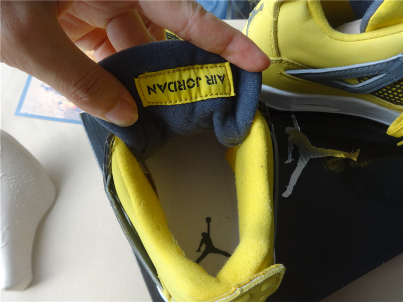 Authentic Air Jordan 4 (Iv) Retro Ls Lightning Tour Yellow Dark Blue Grey White