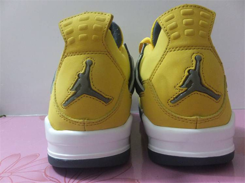 Authentic Air Jordan 4 (Iv) Retro Ls Lightning Tour Yellow Dark Blue Grey White