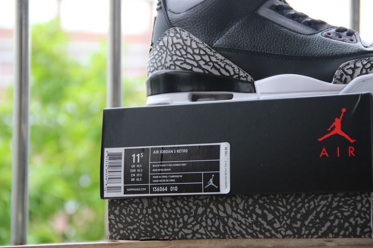 Authentic Air Jordan 3 \'black Cement\'